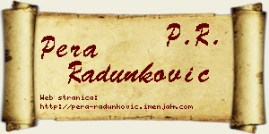 Pera Radunković vizit kartica